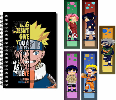craft maniacs NARUTO DIARY + BM A5 Notebook RULED 100 Pages(NARUTO LIFE DOSENT DIARY + FREEBIE BOOKMARKS)