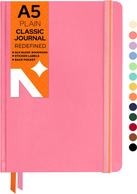 NEORAH Unruled Journal Notebook - 110 GSM - Office Hardcover Notebook A5 Note Book Plain 160 Pages(Pink)
