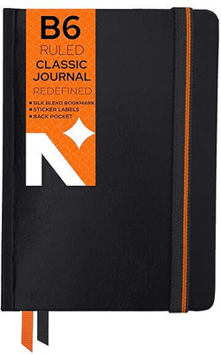 NEORAH - Ruled Journal Notebook - 110 GSM - Office Hardcover Notebook - B6 Note Book Single Ruled 160 Pages(Black)