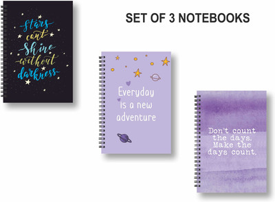 ROT RIX combo of 3 Notebooks A5 Diary Ruled 144 Pages(Multicolor, Pack of 3)