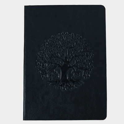 Hard Craft Tree Pattern Embossed A5 Diary Ruled 160 Pages(Black)