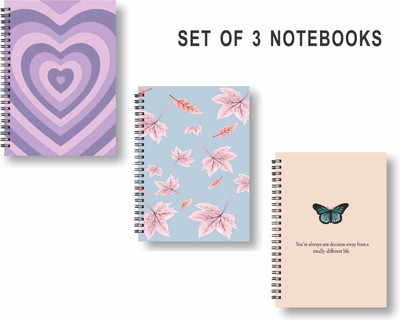 Papco Notebooks A5 Diary unruled 144 Pages(Multicolor, Pack of 3)