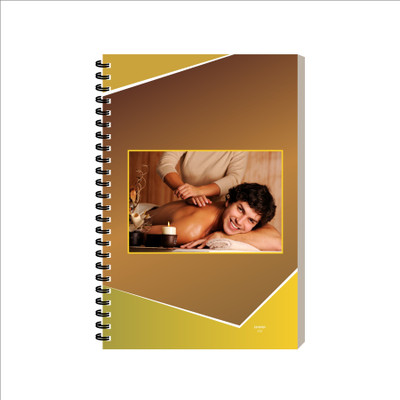 ESCAPER Spa Diary Notebook, Spiral Diary Notepad, Diary For Journaling Office Travel A5 Diary Ruled 160 Pages(Body Spa Design 1)