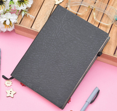 SPM Cardborad Design Cover Travel Journal Diary and also for Gifting Purpose A5 Diary Ruled 200 Pages(Grey)