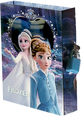 Art Bundle Blue Color Big Frozen Lock Diary for Kids Gifts Options -21.5 * 16.5 * 3 cm A5 Diary Yes 60 Pages(Multicolor)