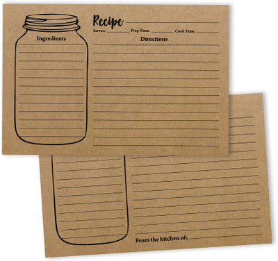 Inkdotpot Recipe Card Regular Planner Unruled 50 Pages(Brown, Pack of 50)