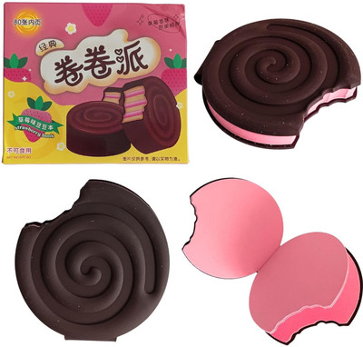 Gold Leaf Chocolate Biscuit Bite Shape Pocket-size Diary Unruled 80 Pages(Chocolate Brown)
