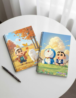 NOTEme Premium spiral bound A4 Notebook unruled 200 Pages(Multicolor, Pack of 2)