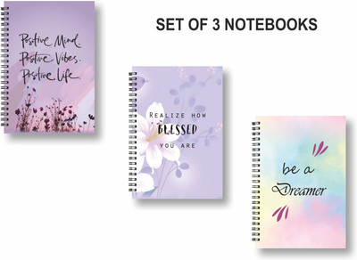 ROT RIX combo of 3 Notebooks A5 Diary Unruled 144 Pages(Multicolor, Pack of 3)