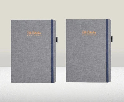 Pragya A6 Classic Diary Notebook Canvas Finish Hard Cover A6 Diary Single Line 192 Pages(Greyish, Pack of 2)