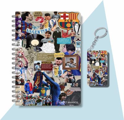 craft maniacs FOOTBALLER DIARY & KEYCHAIN A5 Notebook RULED 120 Pages(Multicolor)