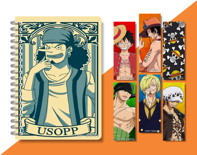 craft maniacs 2024 ONE PIECE DIARY & 6 FREEBIE BOOKMARKS A5 Diary RULED 160 Pages(Multicolor)