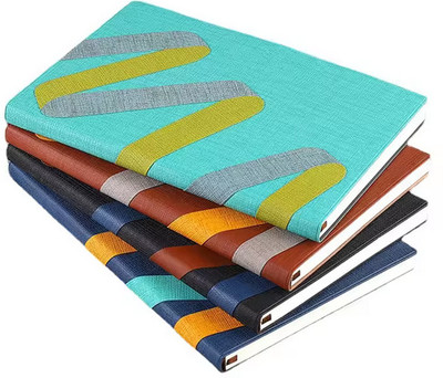 SMKT A5 PU notebook Skin leather notepad | Three fold business high-grade notepad A5 Note Book RULE 192 Pages(Multicolor)
