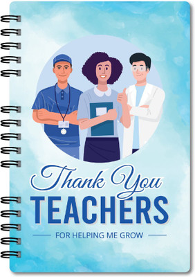 CREATIVE CONVERT Thank you Teachers For Helping Me Grow Soft Cover Diary A5 Diary Single Line 160 Pages(Blue)
