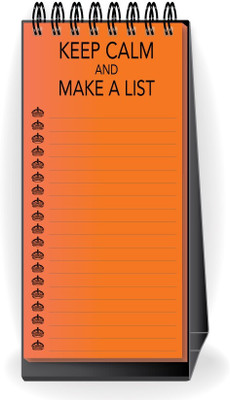 Nourish Desktop Standing Keep Calm and Make a List Orange Regular Desk Planner Ruled 50 Pages(Orange)