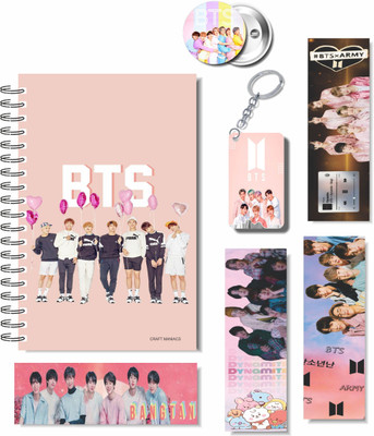 craft maniacs NEWEST 2023 BTS DIARY + 3 FREEBIE COLLECTION A5 Notebook RULED 160 Pages(Multicolor)