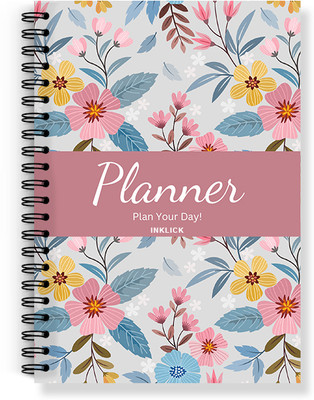 INKLICK Daily Planner Journal Undated, Plan Your Day, Manage to-do List (P4) A5 Diary Rule 150 Pages(Multicolor)