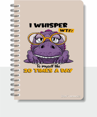 craft maniacs CUTE PUN 2025 NOTEBOOKS A5 Notebook RULED 120 Pages(Multicolor)