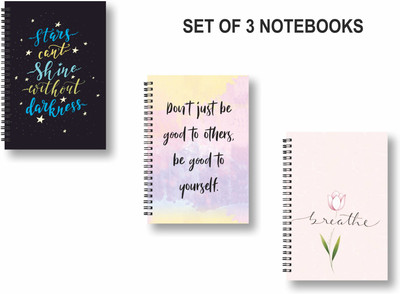 ROT RIX combo of 3 Notebooks A5 Diary Ruled 144 Pages(Multicolor, Pack of 3)
