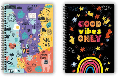 HC with HAPPY CRAFT Diary A5 Diary Ruled 200 Pages(Multicolor, Pack of 2)