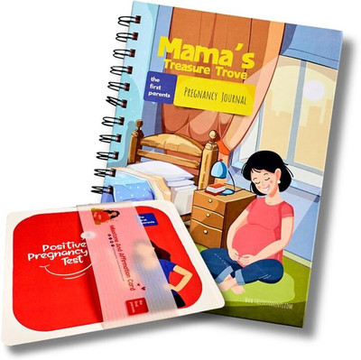 THEFIRSTPARENTS Pregnancy Journal & Mom-to-be Milestone & Affirmation Cards Combo Book-size Journal Ruled 36 Pages(Red & Red, Pack of 2)