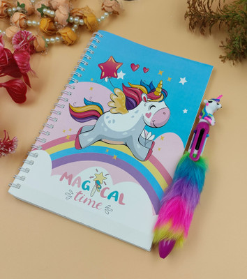 Paper Bear Unicorn A4 Diary ruled 70 Pages(Light Blue, Pack of 2)