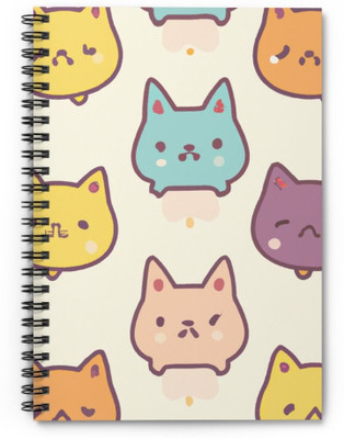 craft maniacs 2024 CAT COLLECTION A5 Notebook RULED 160 Pages(Multicolor)