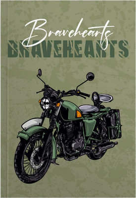 MOTOCUPID Bravehearts A5 Notebook plain 160 Pages(OLIVE)