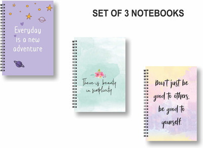 ROT RIX combo of 3 Notebooks A5 Diary Ruled 144 Pages(Multicolor, Pack of 3)