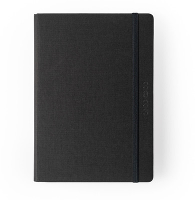 MAHAVIR | Fabrica Diary | One-day-to-a-Page Dated New Year Diary | Fabric Cover | A5 Planner | Ruled | 424 Pages(Black)