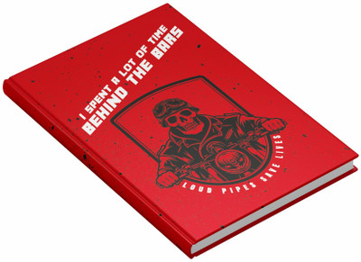 MOTOCUPID Behind The Bars rider A5 Notebook HARD BOUND Plain Paper 160 Pages(Red)