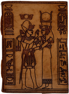 Purpledip Egyptian Drawings Handmade Regular Diary Unruled 200 Pages(Brown)