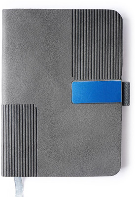 FINER THREADS Designer Journals Diaries (PU) polyurethane Handmade Pocket-size Notebook Rulled 80 Pages(Grey)