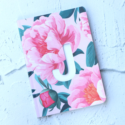 Mimikry Alphabet Initial A Premium Notebook Diary, 80 GSM, Floral Design A5 Notebook Ruled 192 Pages(J)