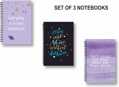 ROT RIX combo of 3 Notebooks A5 Diary Ruled 144 Pages(Multicolor, Pack of 3)