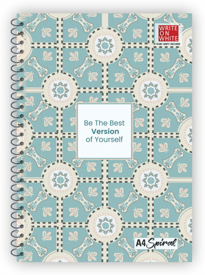 WRITE ON WHITE PREMIUM QUALITY SPIRAL A4 Notebook Rulled 300 Pages(Multicolor)