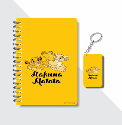 craft maniacs LION KING 2023 NOTEBOOK COLLECTION A5 Diary RULED 160 Pages(Yellow)