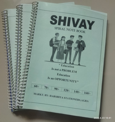 shivay Spiral binding note book A4 Notebook Unruled 200 Pages(White, Pack of 3)