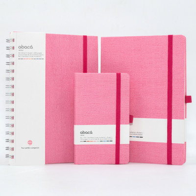comma Abaca A5 HB, A5 WB & A6 Pocket Size Combo Assorted Notebook Ruled 192 Pages(Pink, Pack of 3)