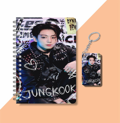 craft maniacs JUNGKOOK DIARY & KEYCHAIN A5 Notebook RULED 120 Pages(Multicolor)