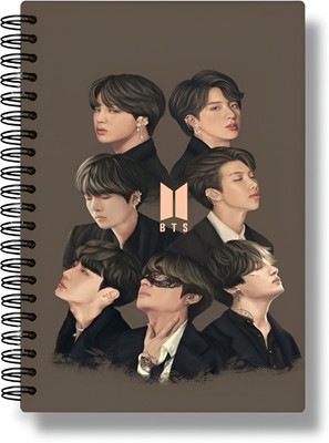 buddytales BTS band notebook A5 Notebook unruled 120 Pages(Brown)