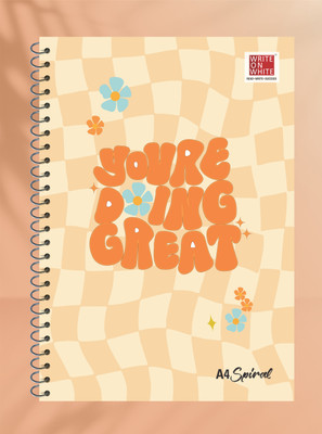 WRITE ON WHITE PREMIUM COLLECTION A4 Notebook Rulled 200 Pages(PALE ORANGE)