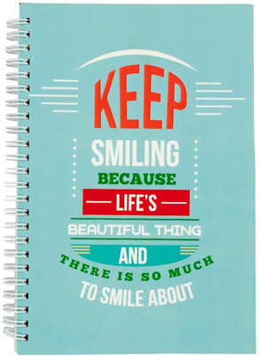 FUNCART Keep Smiling Because Life's Beautiful Thing Spiral A5 Notebook One Sided Ruled 160 Pages(Multicolor)