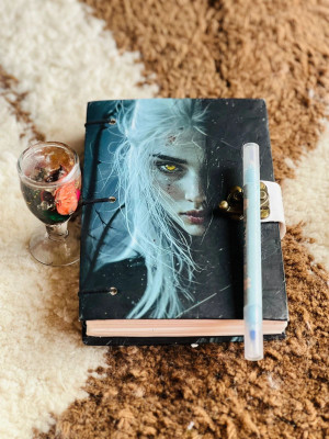 NIZAM HANDICRAFT White girl Printed Diary Notebook With Lock Clasp For Gift/Office A5 Diary 200 200 Pages(Multicolor)