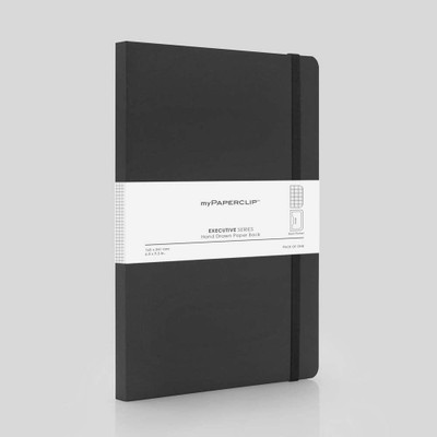 myPAPERCLIP Executive Series Notebook, Large (165 x 241 mm, 6.5 x 9.5 in)ESX192L-C Black, Regular Notebook Squared 192 Pages(Black)