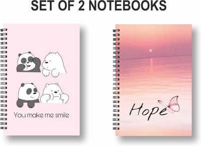 ROT RIX combo of 2 Notebooks A5 Diary Ruled 144 Pages(Multicolor, Pack of 2)