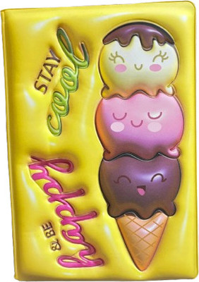 BHARATKART EMPORlUM Ice Cream Notebook - Stay Cool & Be Happy (Pack of 1) A5 Diary Ruled,Dotted,Four Line 160 Pages(Yellow)