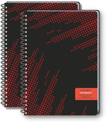 Pragya Elite Spiral Notebooks | Hard Cover | 70 GSM Premium Paper B5 Notebook Single Ruled 300 Pages(Multicolor, Pack of 2)