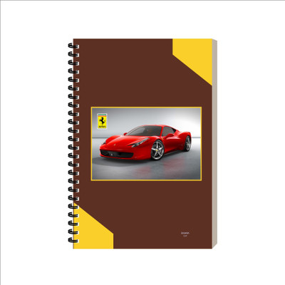 ESCAPER Bugati Car Diary For Journaling, Planning, Travel Notepad, Notebook A5 Diary Ruled 160 Pages(Ferrari)