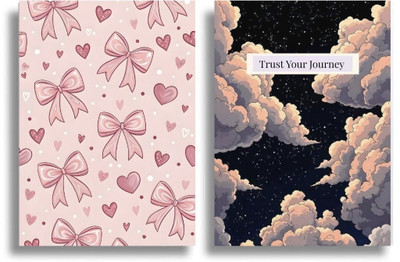 YourChoiice Cute diary A5 Diary Unruled 40 Pages(Black, Pink, Pack of 2)